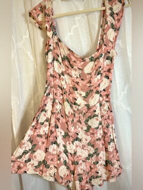 Some Days Lovin Pink Floral Flowy Romper | Boho Festival Cottagecore | Size S